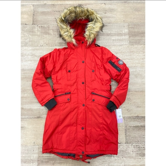 Madden Girl Jackets & Blazers - Madden Girl Faux Fur Red Parka